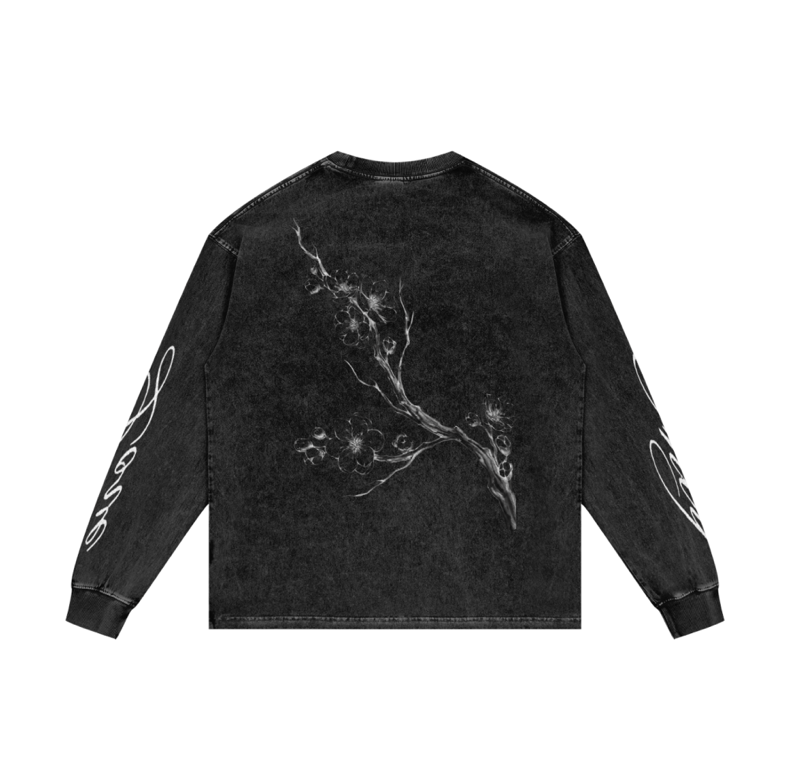 OnlyLove acid wash long sleeve back