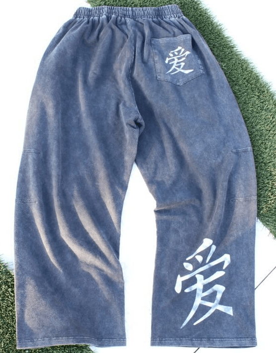 Black cotton sweats, studio floor